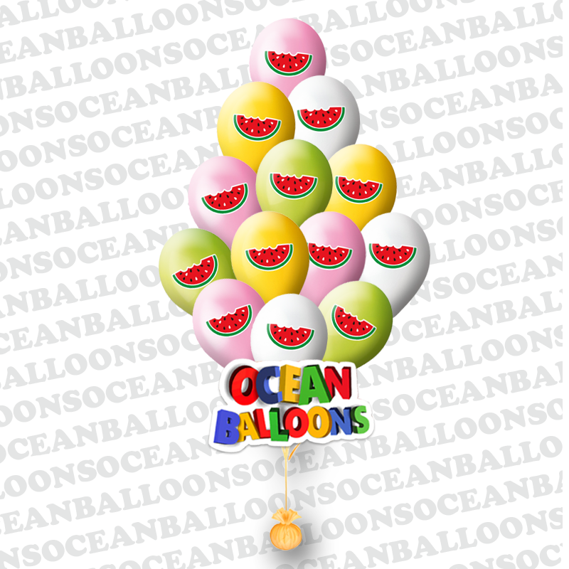 Облако из 17 шариков Арбузы