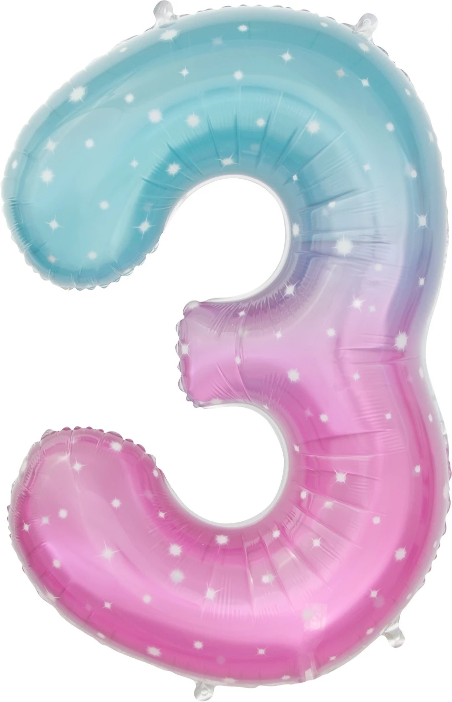 Шар Цифра, 3 Нежные искры, Розовый, Градиент
