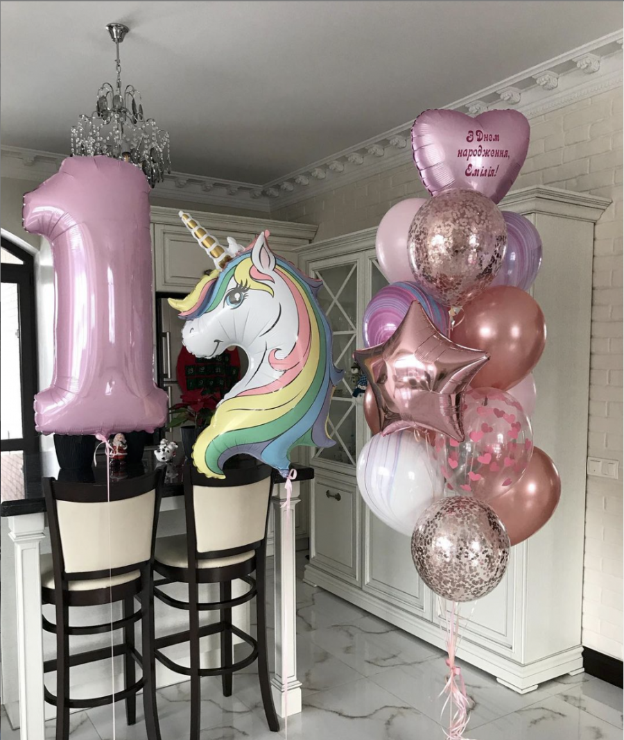 Композиция из шаров на 1 годик девочке