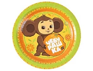 Набор бум тарелок Чебурашка 18см 6шт