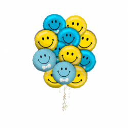Букет "Великолепие смайлов-2" из 10 воздушных шаров